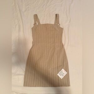 ASOS Beige Striped Midi Dress